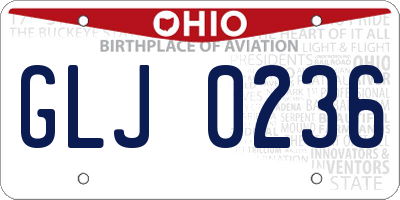 OH license plate GLJ0236