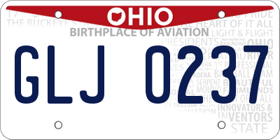 OH license plate GLJ0237