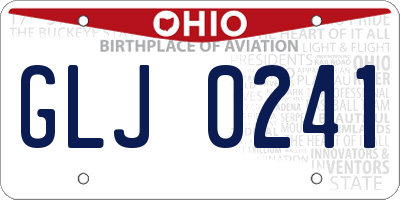 OH license plate GLJ0241