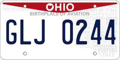 OH license plate GLJ0244