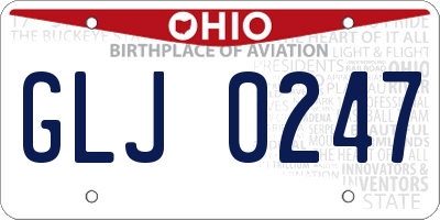 OH license plate GLJ0247