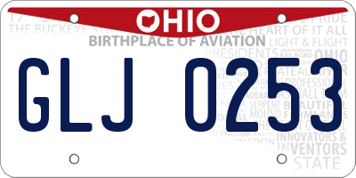 OH license plate GLJ0253