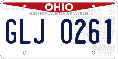 OH license plate GLJ0261