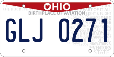 OH license plate GLJ0271