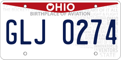 OH license plate GLJ0274