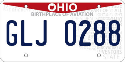 OH license plate GLJ0288