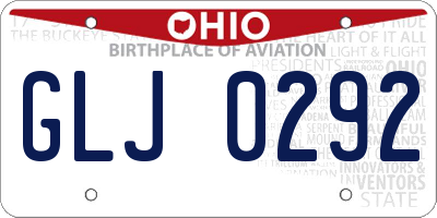 OH license plate GLJ0292