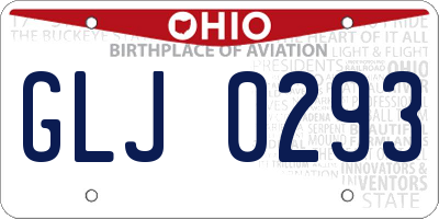OH license plate GLJ0293
