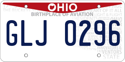 OH license plate GLJ0296