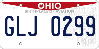 OH license plate GLJ0299