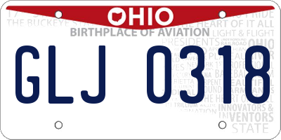 OH license plate GLJ0318