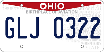 OH license plate GLJ0322