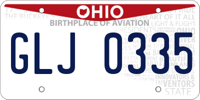 OH license plate GLJ0335