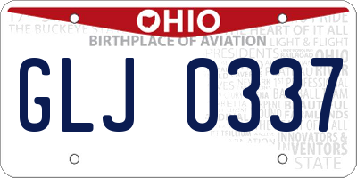 OH license plate GLJ0337