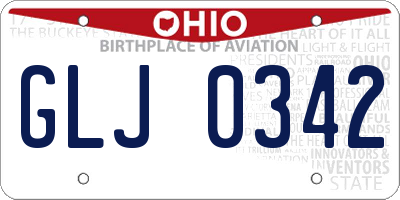 OH license plate GLJ0342