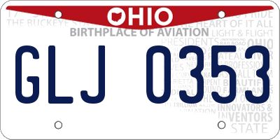OH license plate GLJ0353
