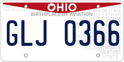 OH license plate GLJ0366