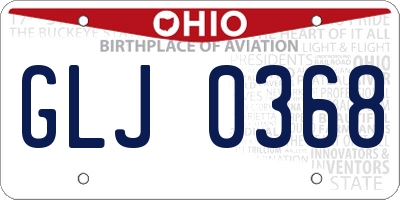 OH license plate GLJ0368