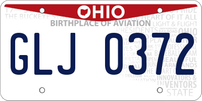 OH license plate GLJ0372