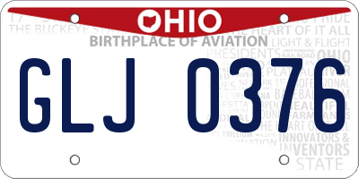 OH license plate GLJ0376