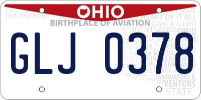 OH license plate GLJ0378