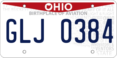 OH license plate GLJ0384