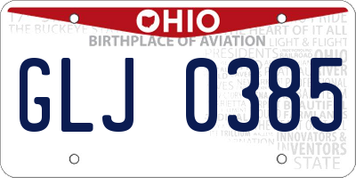 OH license plate GLJ0385