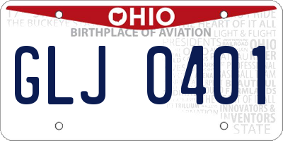 OH license plate GLJ0401