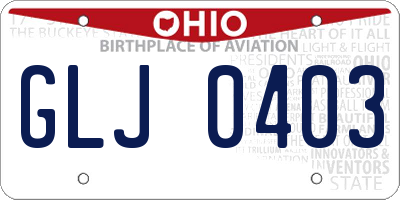 OH license plate GLJ0403
