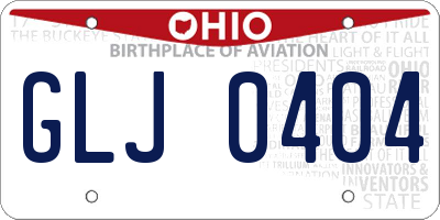 OH license plate GLJ0404
