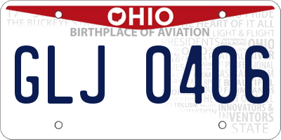 OH license plate GLJ0406