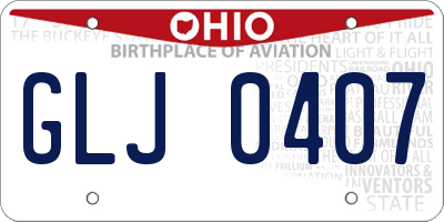 OH license plate GLJ0407