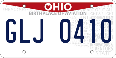 OH license plate GLJ0410