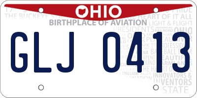 OH license plate GLJ0413