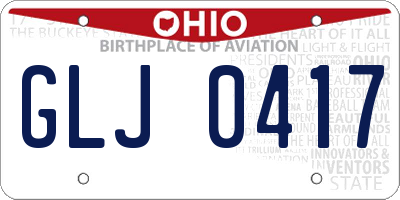 OH license plate GLJ0417