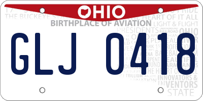 OH license plate GLJ0418