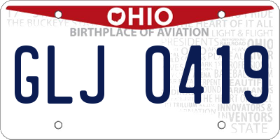 OH license plate GLJ0419