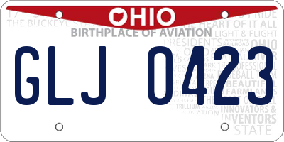 OH license plate GLJ0423