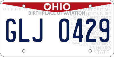 OH license plate GLJ0429