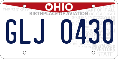 OH license plate GLJ0430