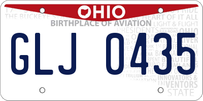 OH license plate GLJ0435