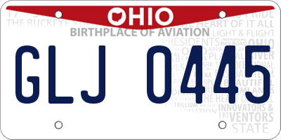 OH license plate GLJ0445
