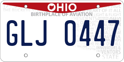 OH license plate GLJ0447