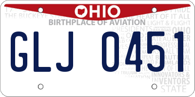 OH license plate GLJ0451