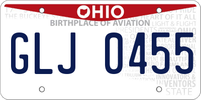 OH license plate GLJ0455