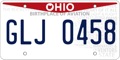 OH license plate GLJ0458