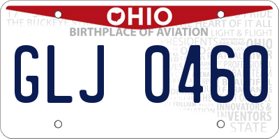 OH license plate GLJ0460