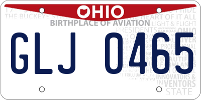 OH license plate GLJ0465