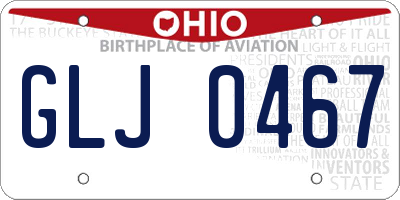 OH license plate GLJ0467