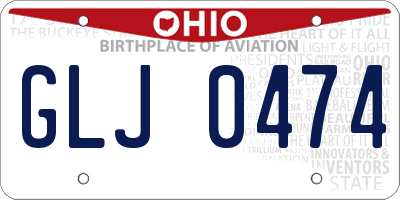 OH license plate GLJ0474
